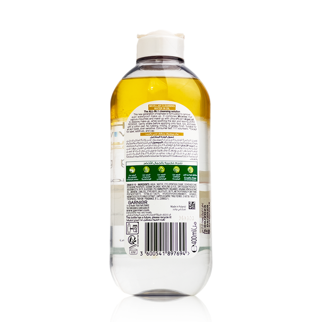 Garnier Skin-Active Micellar Cleansing Water in Oil – For Waterproof Makeup